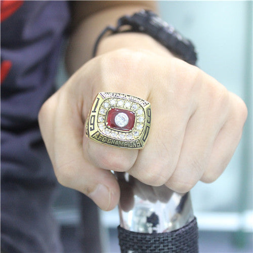 Buffalo Bills 1990 American Football Championship Ring With Red Ruby