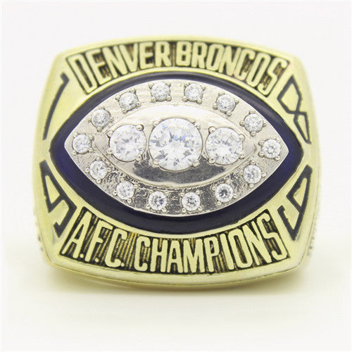Denver Broncos 1989 American Football Championship Ring With Blue Lapis Lazuli