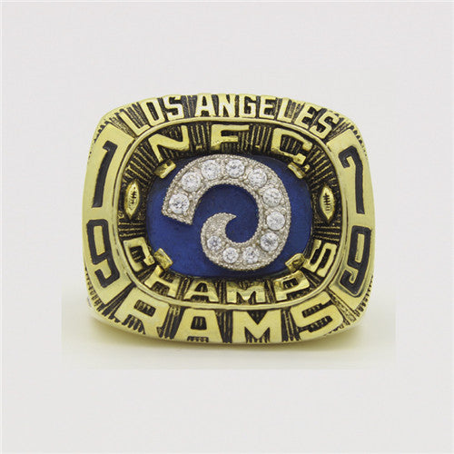 Los Angeles Rams 1979 National Football Championship Ring With Blue Sapphire