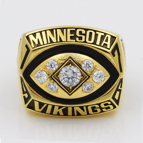 Minnesota Vikings 1976 National Football Championship Ring With Black Obsidian