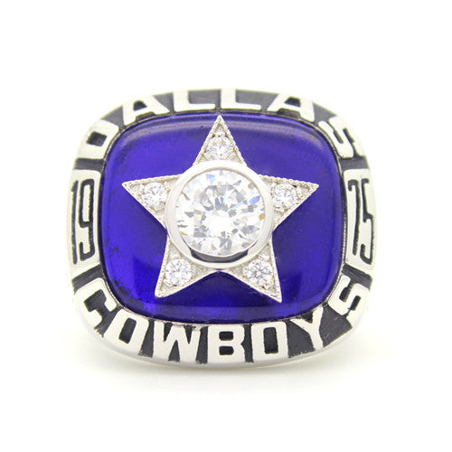 Dallas Cowboys 1975 National Football Championship Ring With Blue Sapphire