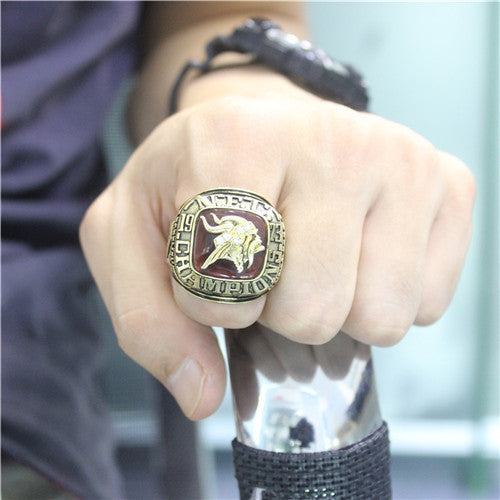 Minnesota Vikings 1973 National Football Championship Ring With Red Ruby