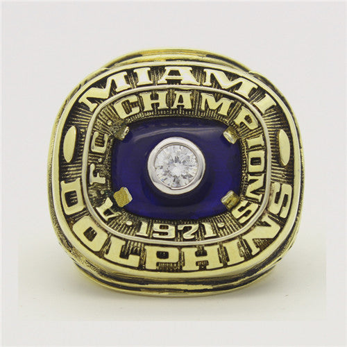 Miami Dolphins 1971 American Football Championship Ring With Blue Sapphire