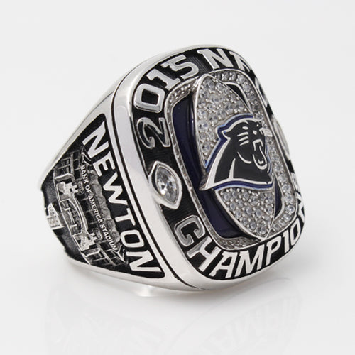 Carolina Panthers 2015 National Football Championship Ring With Blue Sapphire
