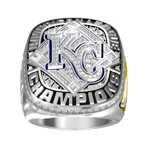 Custom Kansas City Royals 2014 American League Championship Ring With Blue Aquamarine