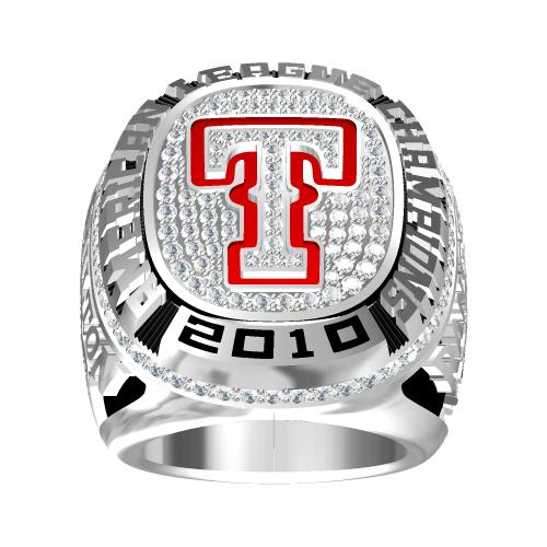 Custom Texas Rangers 2010 American League Championship Ring Red Garnet