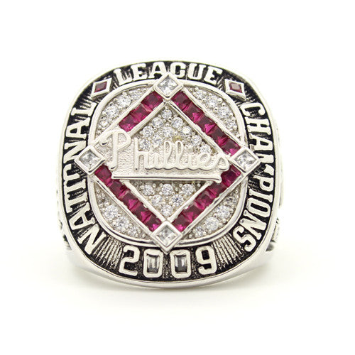 Custom Philadelphia Phillies 2009 National League Championship Ring With Red Ruby
