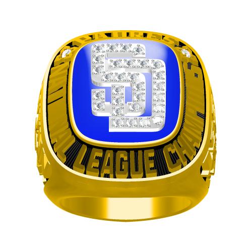 Custom San Diego Padres 1998 National League Championship Ring With White Rock Crystal