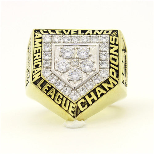 Custom Cleveland Indians 1997 American League Championship Ring With White Rock Crystal
