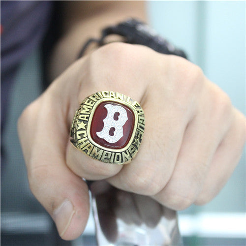 Custom Boston Red Sox 1986 American League Championship Ring With Red Garnet