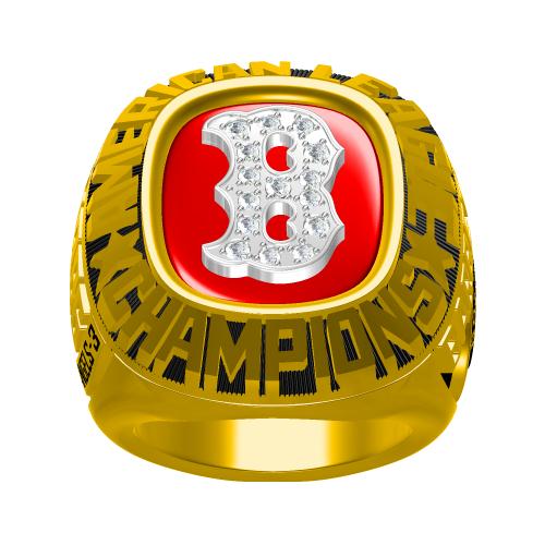 Custom Boston Red Sox 1986 American League Championship Ring With Red Garnet