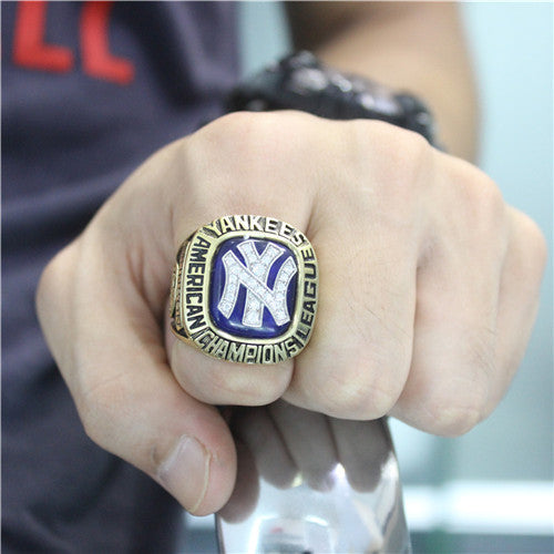 Custom New York Yankees 1981 American League Championship Ring With Blue Synthetic Sapphire