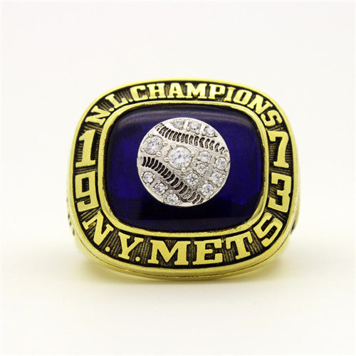 Custom New York Mets 1973 National League Championship Ring With Blue Synthetic Sapphire
