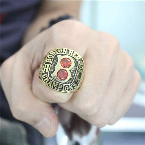Custom Boston Red Sox 1967 American League Championship Ring With Red Ruby
