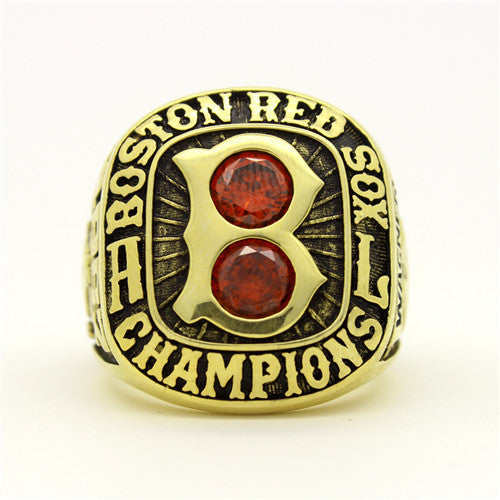 Custom Boston Red Sox 1967 American League Championship Ring With Red Ruby