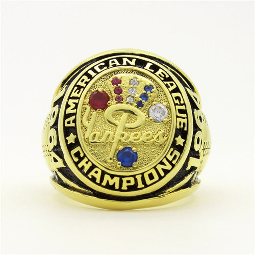 Custom New York Yankees 1964 American League Championship Ring with 18K gold