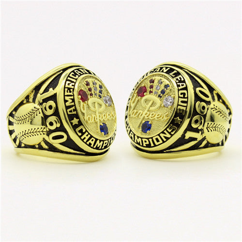 New York Yankees 1960 American League Championship Ring with Red Ruby and Blue Sapphire
