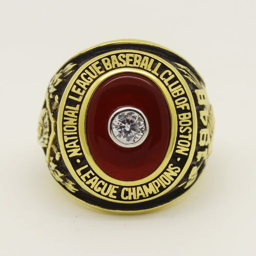 Custom Boston Braves 1948 National League Championship Ring with Red Ruby