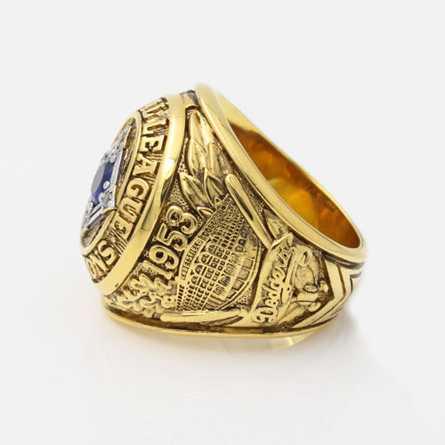 Brooklyn Dodgers 1953 National League Championship Ring with Blue Sapphire and Gold Plating