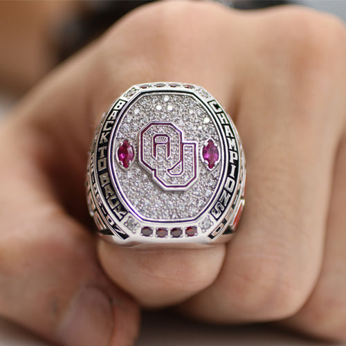 Oklahoma Sooners 2016 Big 12 Championship Ring With Red Ruby