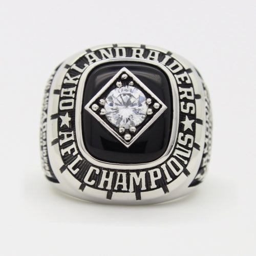 Custom Oakland Raiders 1967 American Football League AFL Championship Ring With Black Obsidian