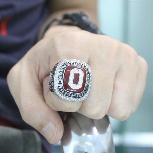 Custom OSU Ohio State Buckeyes 2014 CFP National Fans Ring With Red Ruby