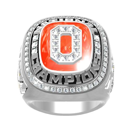 Custom OSU Ohio State Buckeyes 2014 CFP National Fans Ring With Red Ruby