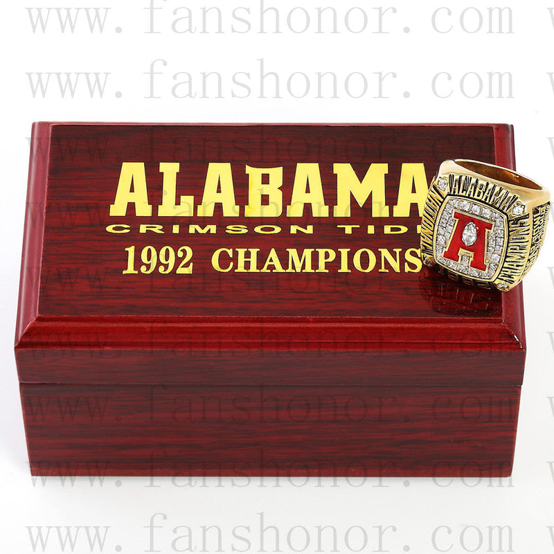 Customized NCAA 1992 Alabama Crimson Tide National Championship Ring