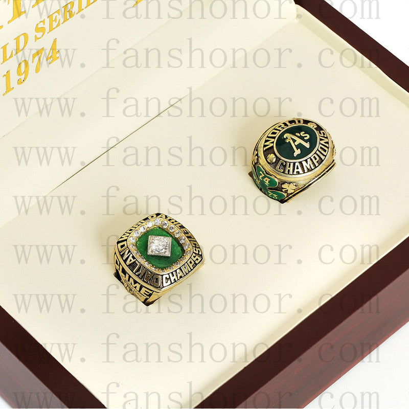 Customized Oakland Athletics MLB Championship Rings Set Wooden Display Box Collections