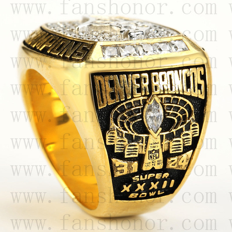 Customized Denver Broncos NFL 1998 Super Bowl XXXIII Championship Ring