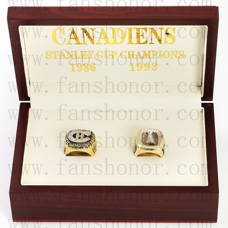 Customized Montreal Canadiens NHL Championship Rings Set Wooden Display Box Collections