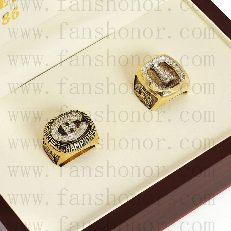 Customized Montreal Canadiens NHL Championship Rings Set Wooden Display Box Collections
