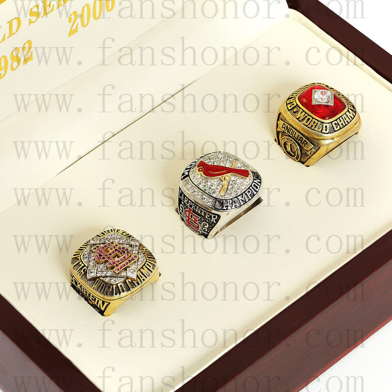 Customized St. Louis Cardinals MLB Championship Rings Set Wooden Display Box Collections