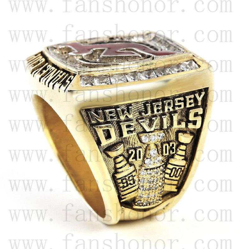 Customized NHL 2003 New Jersey Devils Stanley Cup Championship Ring