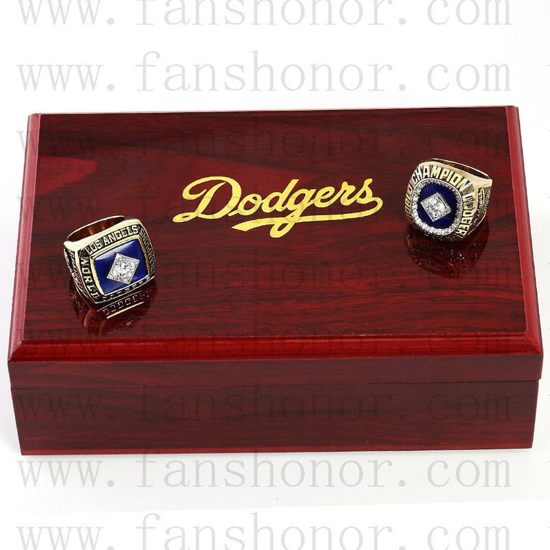 Customized Los Angeles Dodgers MLB Championship Rings Set Wooden Display Box Collections