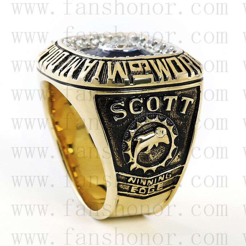 Customized Miami Dolphins NFL 1972 Super Bowl VII Championship Ring