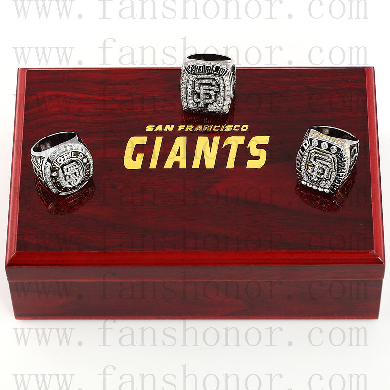 Customized San Francisco Giants MLB Championship Rings Set Wooden Display Box Collections