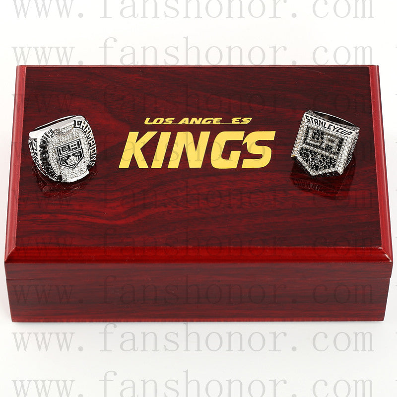 Customized Los Angeles Kings NHL Stanley Cup Championship Rings Set Wooden Display Box Collections