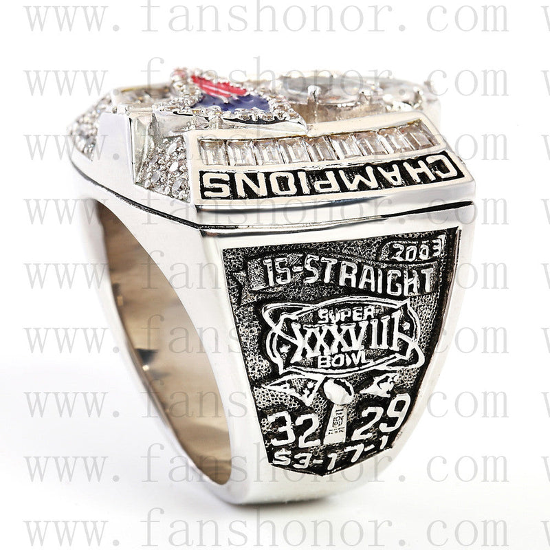 Customized New England Patriots NFL 2003 Super Bowl XXXVIII Championship Ring