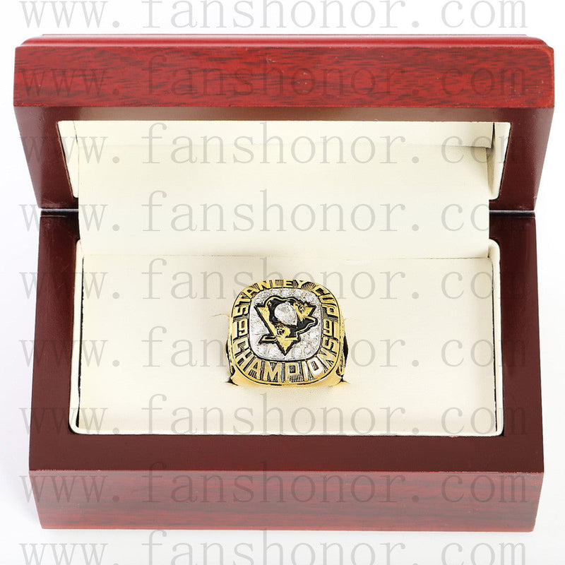 Customized NHL 1991 Pittsburgh Penguins Stanley Cup Championship Ring
