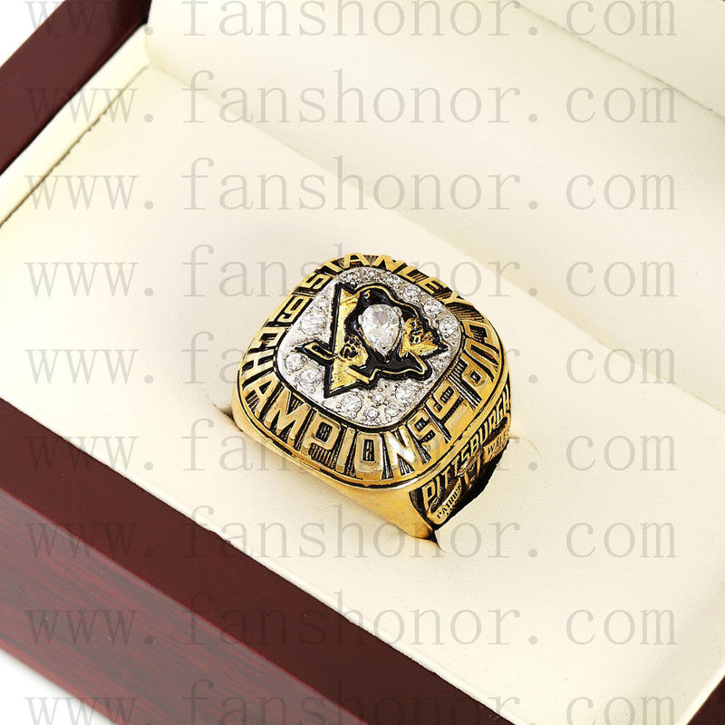 Customized NHL 1991 Pittsburgh Penguins Stanley Cup Championship Ring