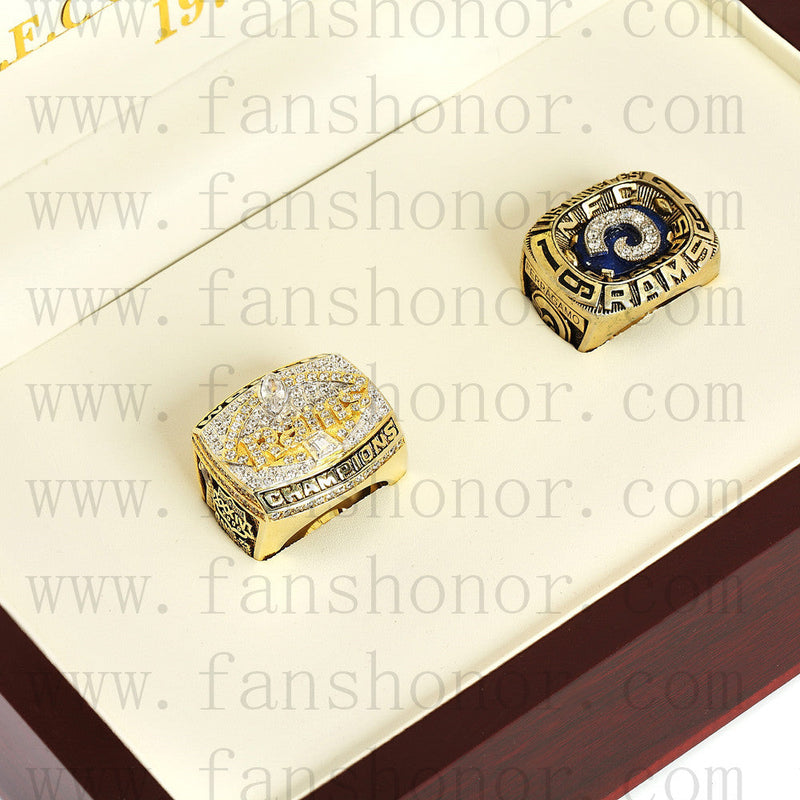 Customized St. Louis Rams NFL Championship Rings Set Wooden Display Box Collections