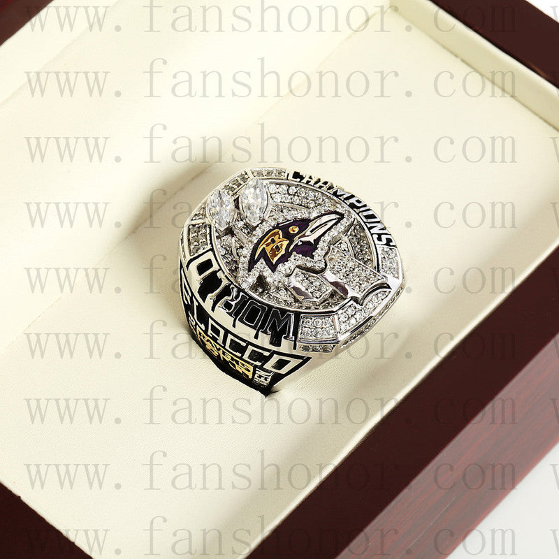 Customized Baltimore Ravens NFL 2012 Super Bowl XLVII Championship Ring