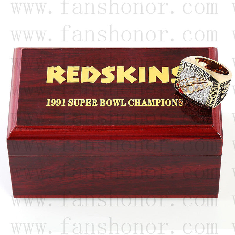 Customized Washington Redskins NFL 1991 Super Bowl XXVI Championship Ring