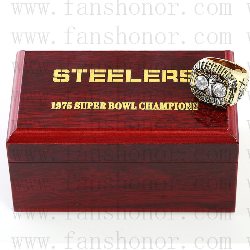 Customized Pittsburgh Steelers NFL 1975 Super Bowl X Championship Ring