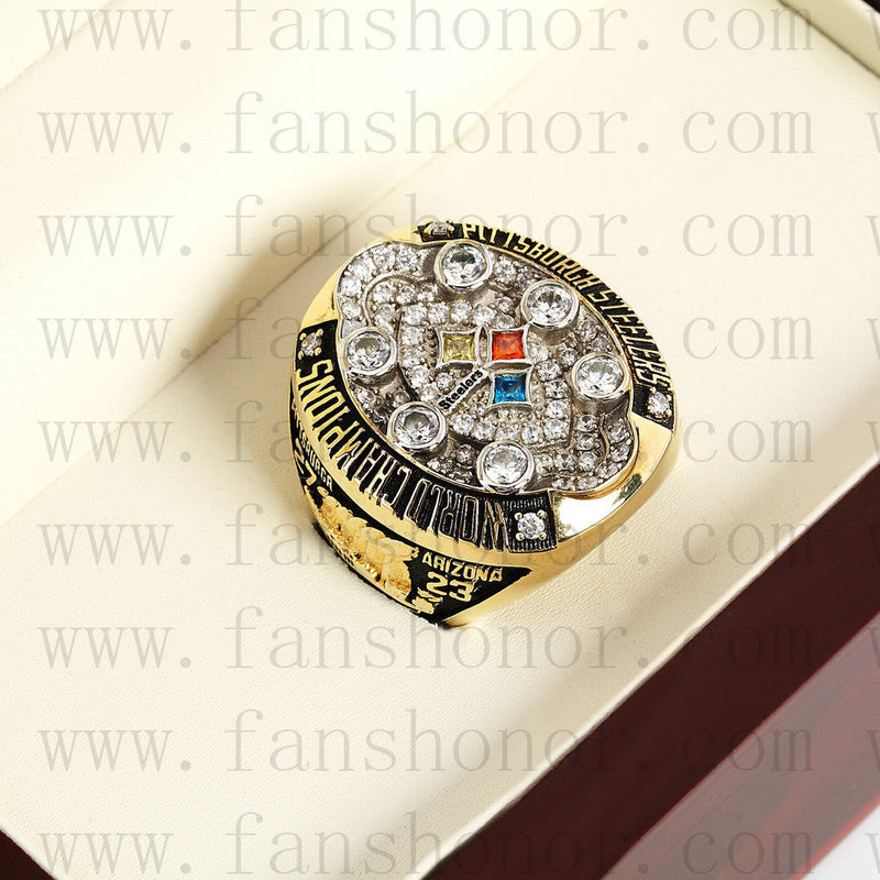 Customized Pittsburgh Steelers NFL 2008 Super Bowl XLIII Championship Ring
