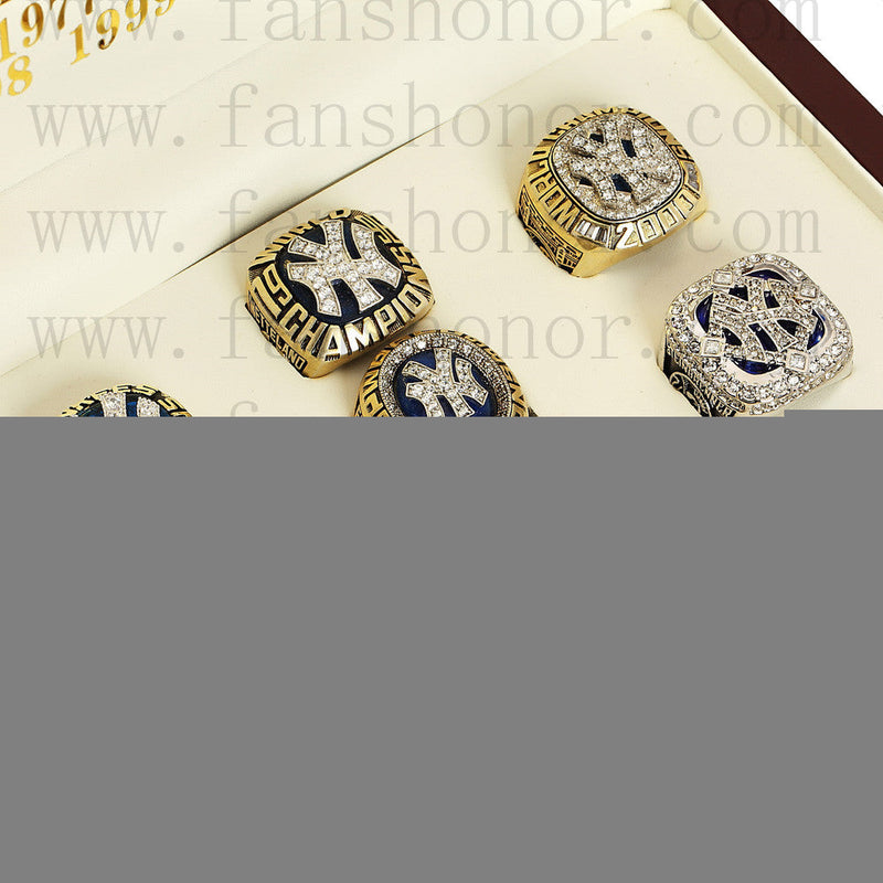 Customized New York Yankees MLB Championship Rings Set Wooden Display Box Collections